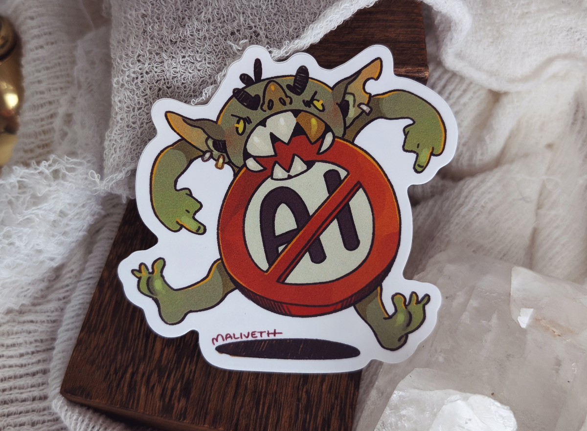 Anti-AI Goblin Sticker