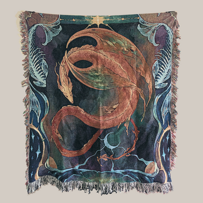 lake dragon serpent fish stars lily