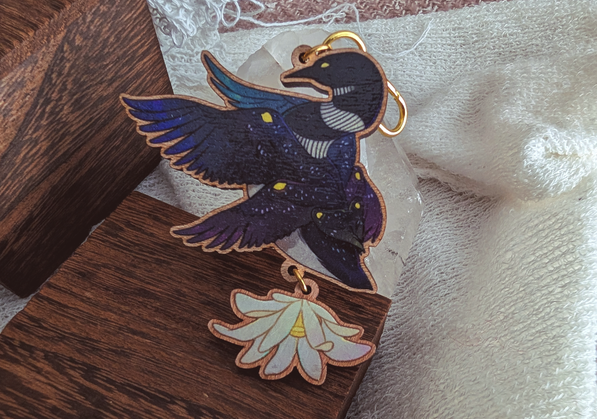 Biblically Accurate Loon Wood Charm